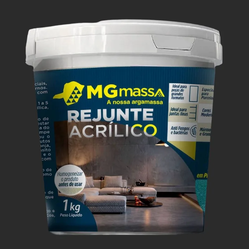 Rejunte Acrílico 1kg Mgmassa Rejunte Acrílico Preto 1kg Mgmassa