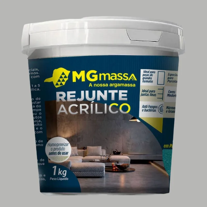 Rejunte Acrílico 1kg Mgmassa Rejunte Acrílico Platina 1kg Mgmassa
