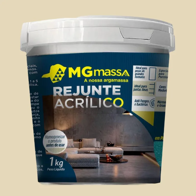 Rejunte Acrílico 1kg Mgmassa Rejunte Acrílico Marfim 1kg Mgmassa