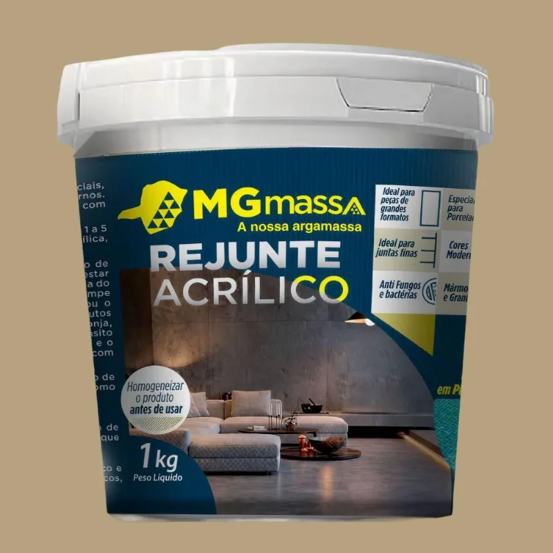 Rejunte Acrílico 1kg Mgmassa Rejunte Acrílico Caqui 1kg Mgmassa