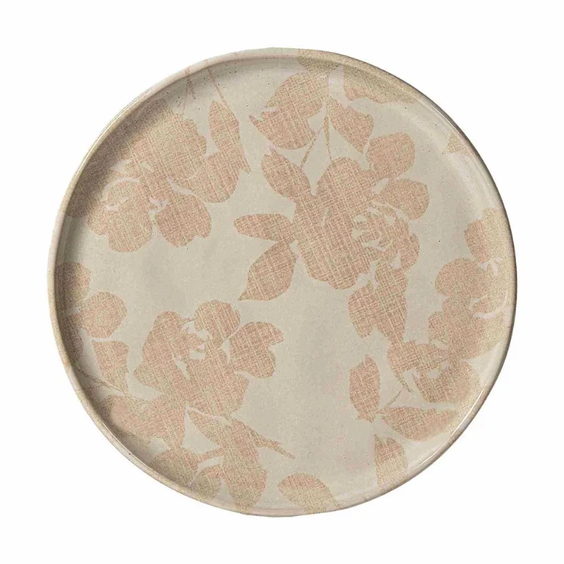 Prato Sobremesa Cerâmica Floral Inverno 20cm 1431140701 Porto Brasil