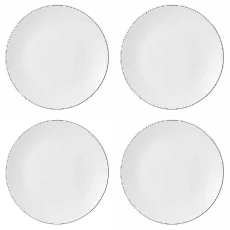 Jogo 4 Pratos Sobremesa 19,2cm Porcelana Legacy Silver L'Her