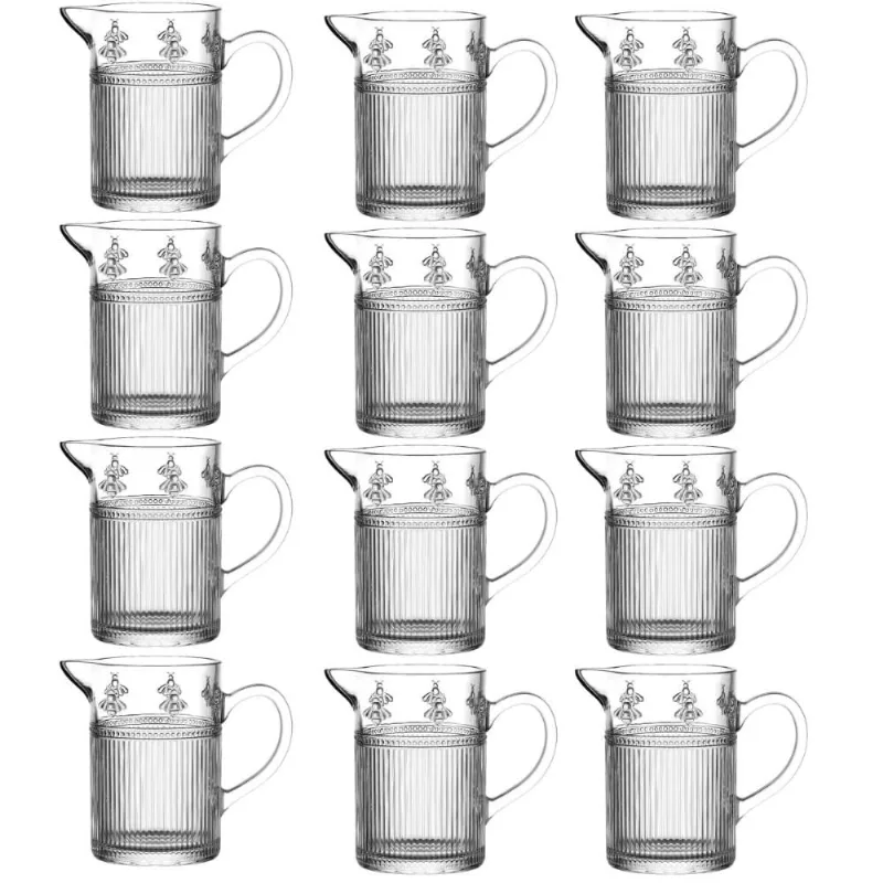 Kit 12 Leiteiras Cristal 290ml Pequenos Voadores L'Hermitage Com Bico Pequena Leite Molhos Buffet