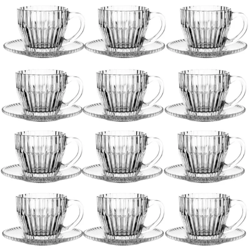 Jogo 24 Peças Xícaras Café Com Pires 110ml Império Wolff Vid