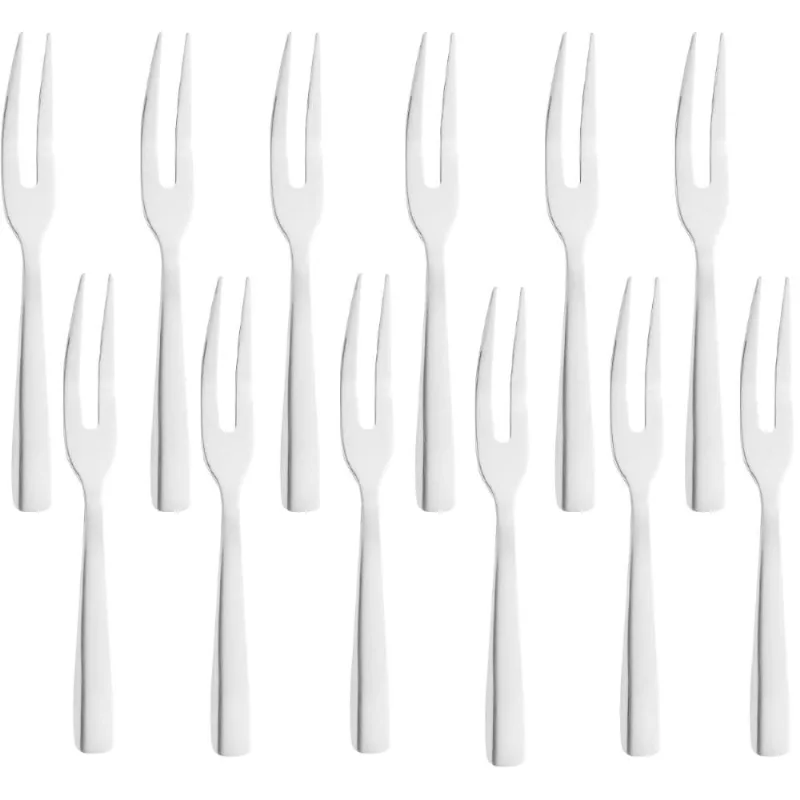 Kit 12 Mini Garfos Para Petisco Inox Wolff 2 Dentes Aperitivos Garfinho Queijo Frutas Mesa Posta