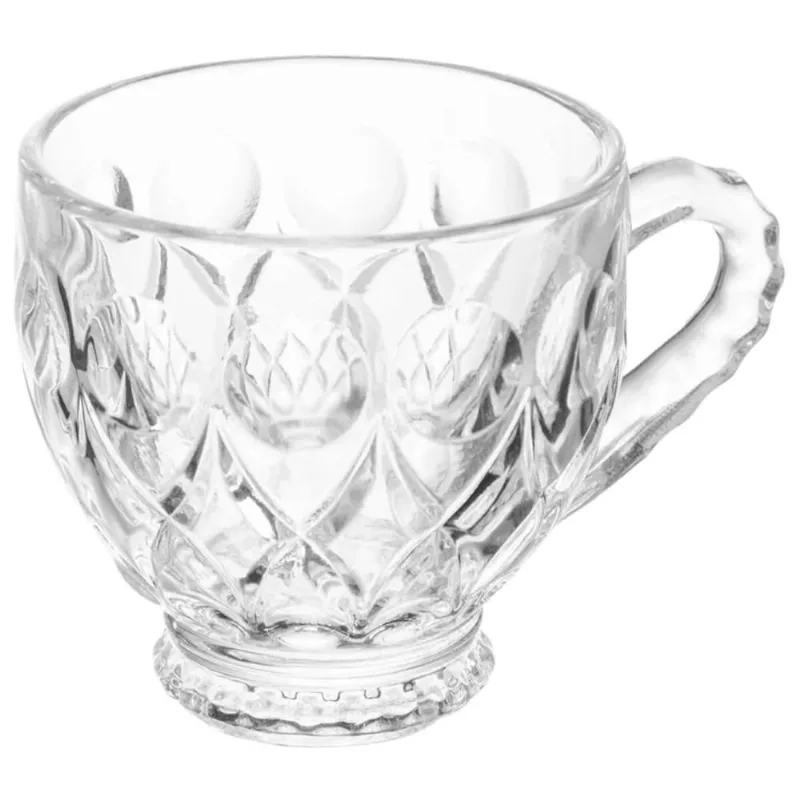 Jogo 24 Xícaras Cristal Chá Café 200ml Lyor Lile Mesa Posta Cafeteria Restaurante Hotel