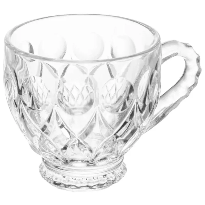 Jogo 12 Xícaras 200ml de Vidro Chá Café Lyor Lile Mesa Posta Cafeteria Padaria Hotel