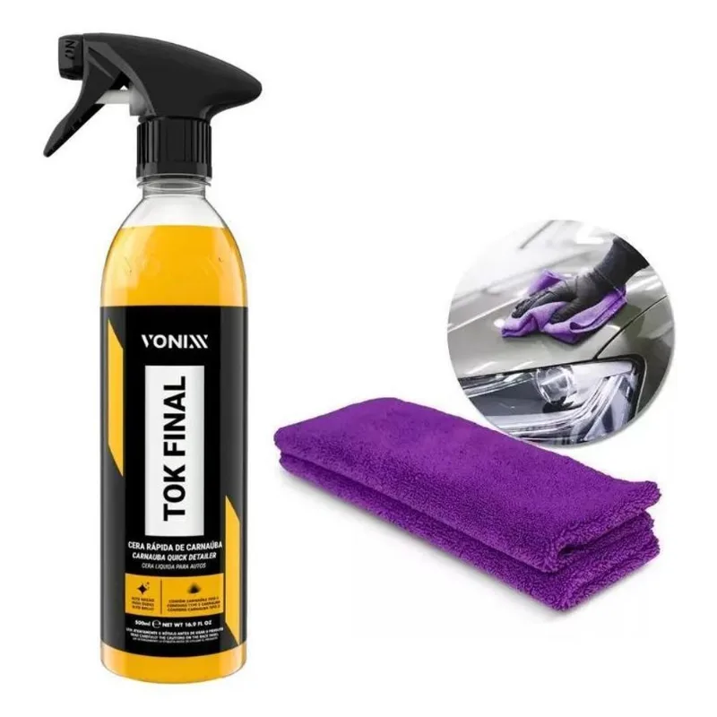 Vonixx Tok Final Cera Líquida Carnaúba Brilho Proteção +pano