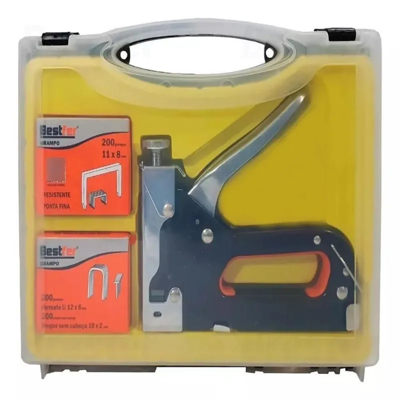 Kit Grampeador Pinador para Tapeceiro Profissional 4 a 14MM com 300 Grampos Yeet