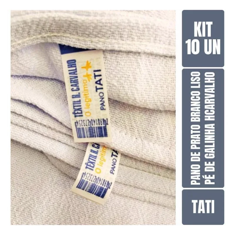 Kit Com 10 Un - Pano De Prato Copa Tati Têxtil H. Carvalho -