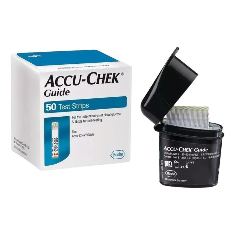 Pacote De 100 Tiras De Teste Accu-chek Guide Azul