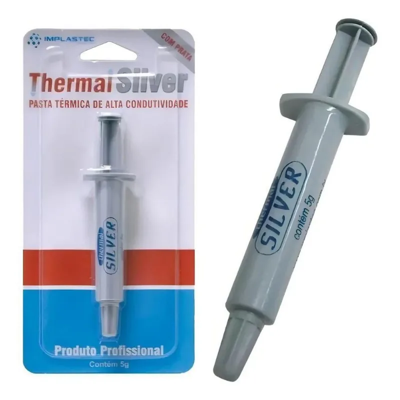 3x Pasta Térmica Implastec Thermal Silver 5g Rapido
