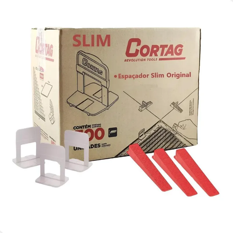 Espaçador Nivelador Piso Porcelanato Slim 500 Pçs+100 Cu 1,5