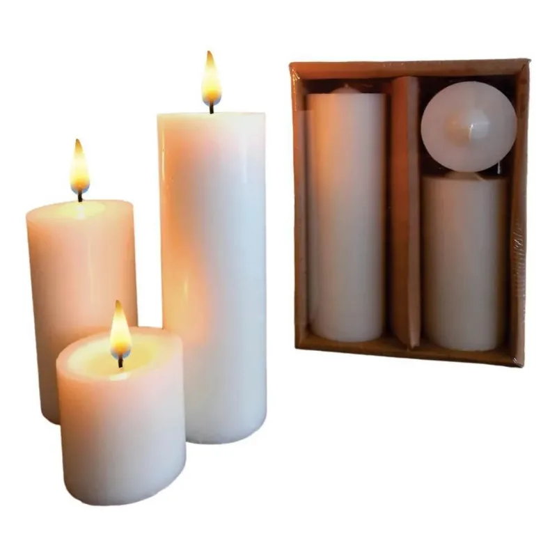 2x 2 Trio De Velas Com Cera Vegetal 5cm, 10cm E 15cm Decoraç