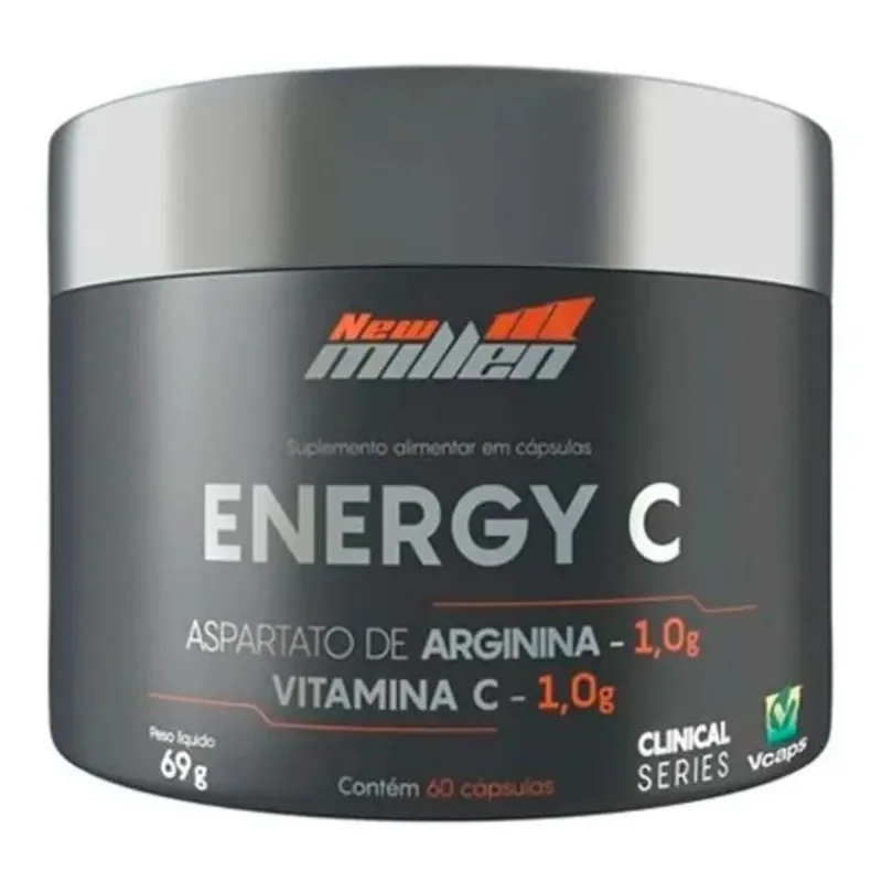 Energy C / Vitamina C E Arginina 60 Cápsulas - New Millen