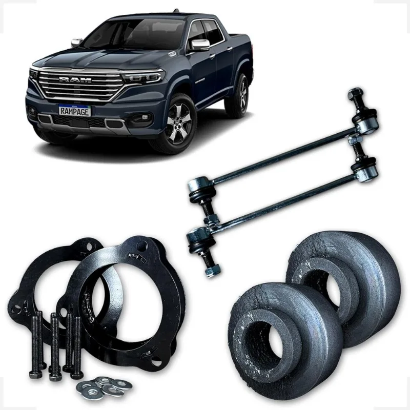 Dodge Rampage Kit Calço Mola Dianteiro Aço Traseiro +bieleta