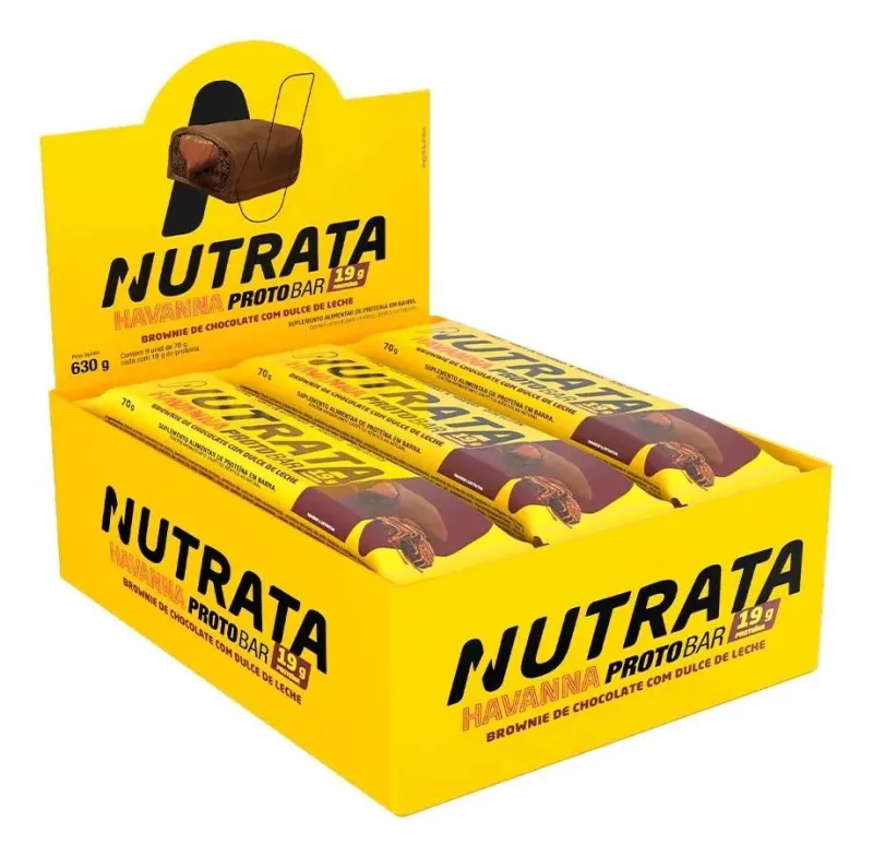 2x Barras De Proteína Protobar Havanna 9 Unidades - Nutrata - Não Informado - Mercearia