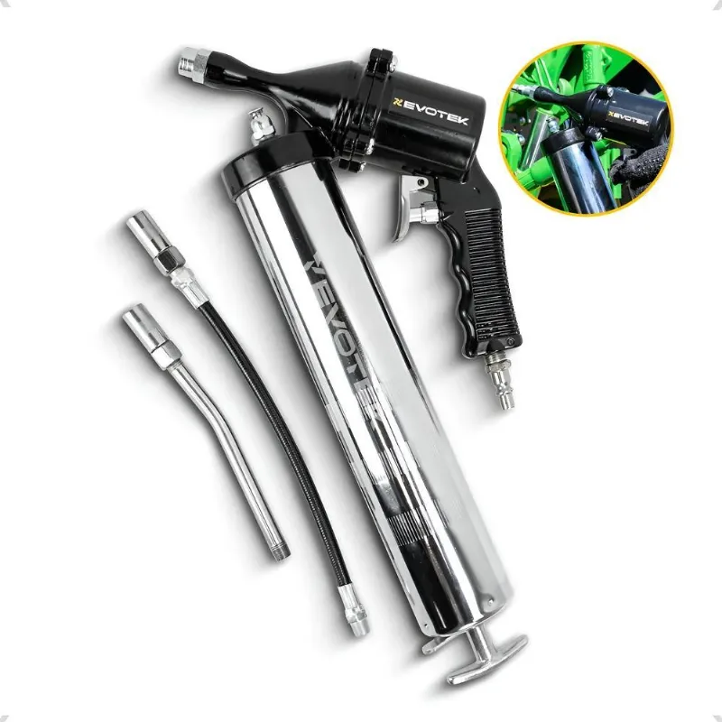 Bomba Graxa Pneumática Automática 600g Bico Rígido Flexível