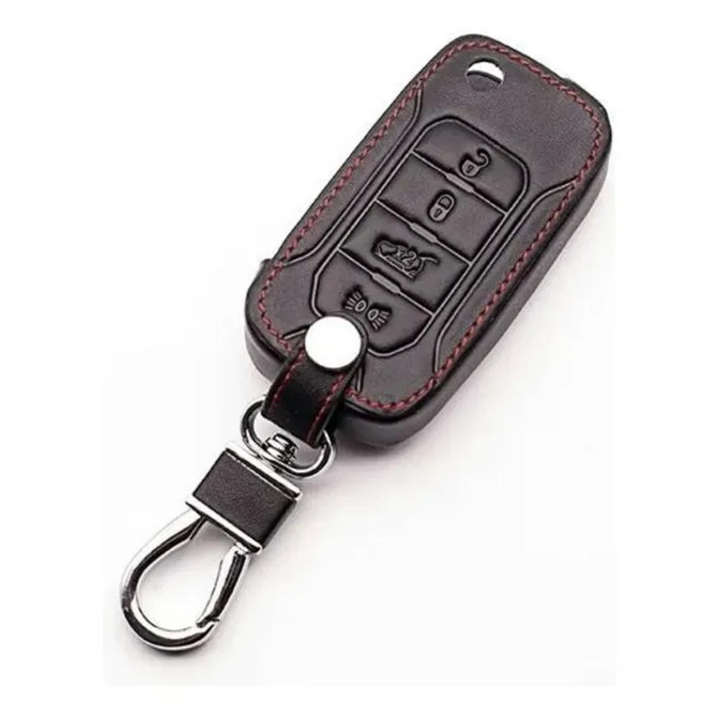 2x Chaveiro De Couro Jeep Capa Chave Canivete Carro Renegade