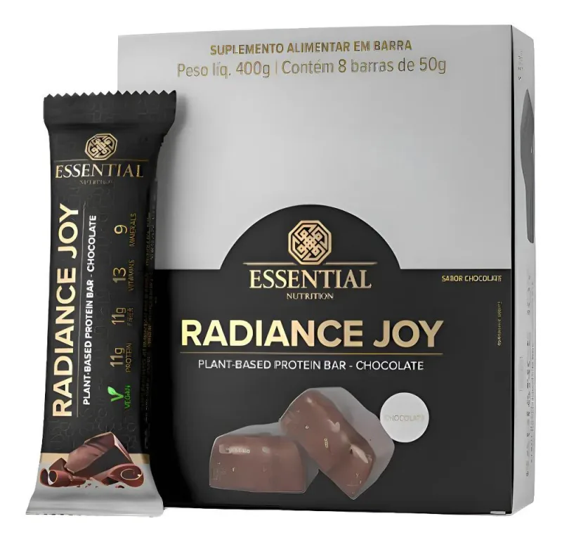 Barras De Proteína Radiance Joy Chocolate Essential Nutritio - Não Informado