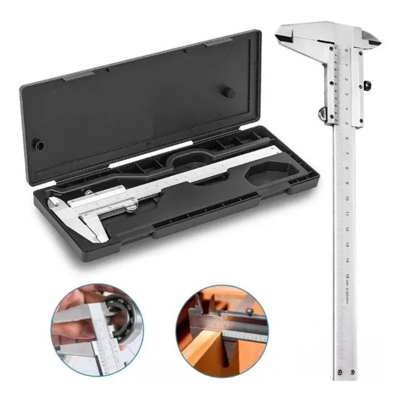 Paquimetro Analogico 150mm Aco Inox Manual Universal