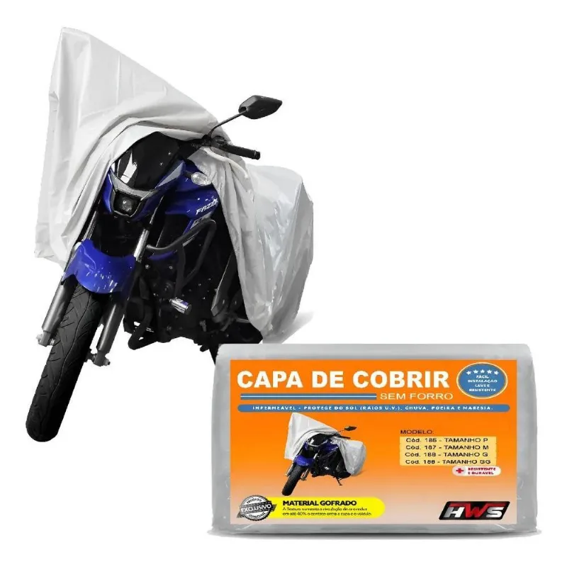 Capa Pra Moto Marca Hws Impermeável Proteção P Prateado