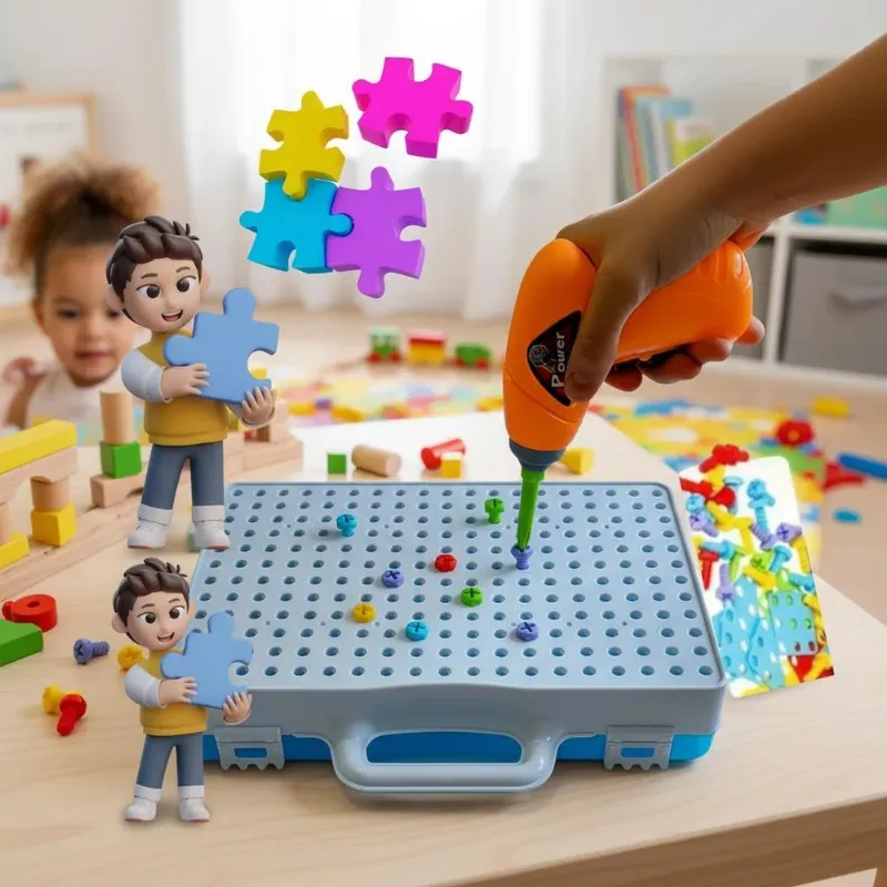 Kit Ferramenta Infantil Parafusadeira Brinquedo De Montar