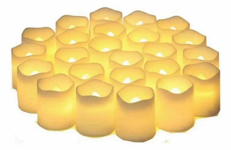 Kit 24 Velas De Led Eletrônica Decorativa + Bateria