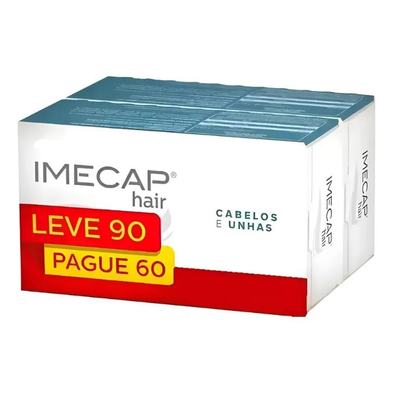 10x Imecap Hair 90 Cápsulas Combate A Queda Cresce Cabelo