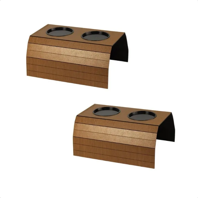 5x Kit 2 Un Esteira Porta Copos Suporte Braço Sofá Mdf Caram