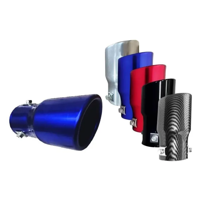 Ponteira De Escapamento Esportivo Universal Cromada Ca Azul