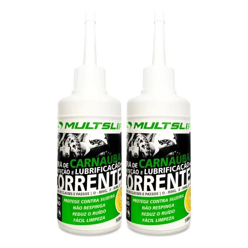 Kit 2 Ceras De Carnaúba Lubrificante Corrente Moto Multslip