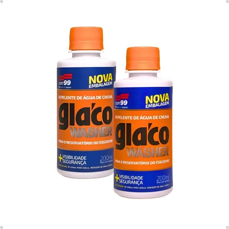 Kit 2 Glaco Washer Repelente Água Chuva Esguicho