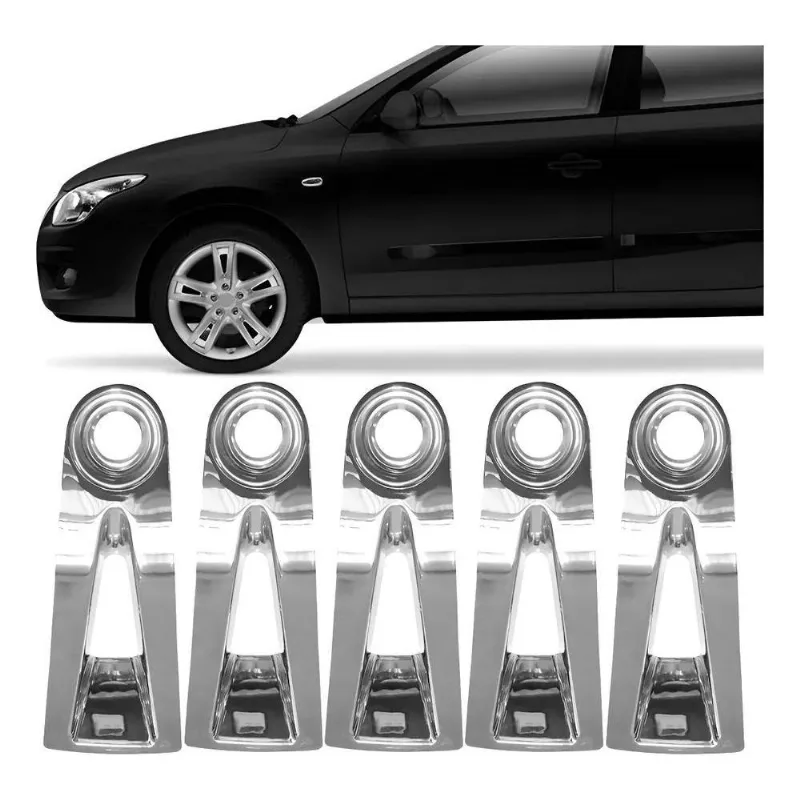 Kit 5 Aplique Cromado Roda Liga Leve I30 201 Croma