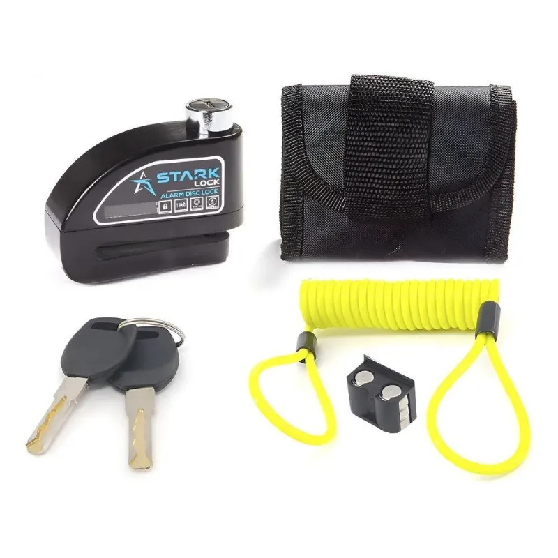 Trava De Disco Para Moto Com Alarme Sensor Imperme Preto