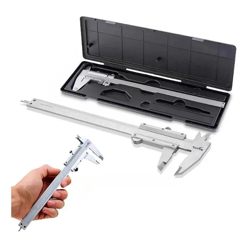 3x Paquimetro Manual Universal Analogico 150mm Aço Inox Esto
