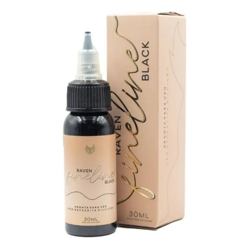 2x Tinta Para Tatuagem Easy Glow Raven Black Fineline 30ml