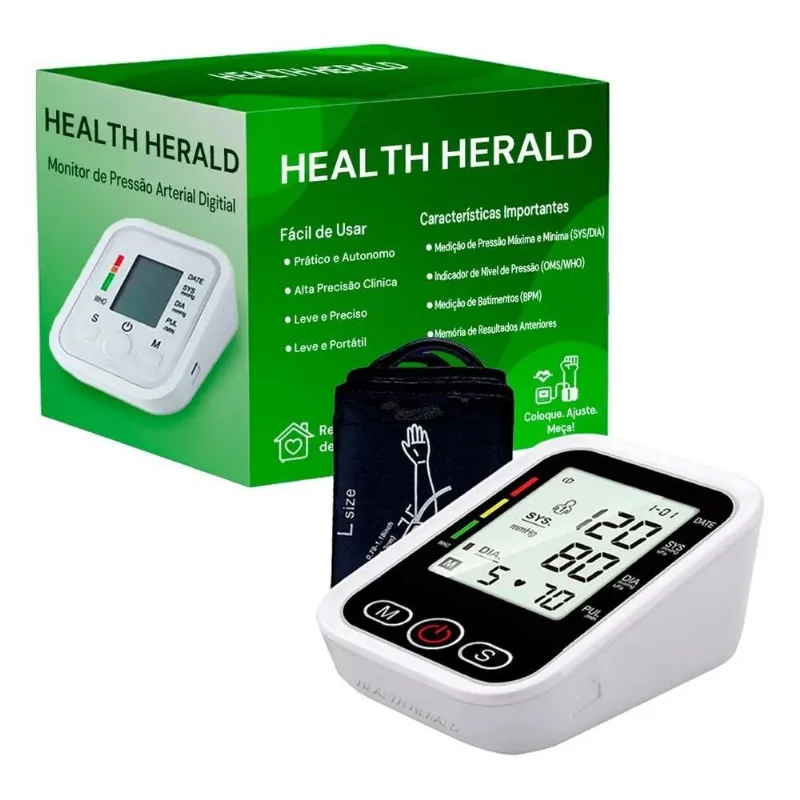 Aparelho Para Medir Pressão De Braço Eletrico Cor Preto Heal