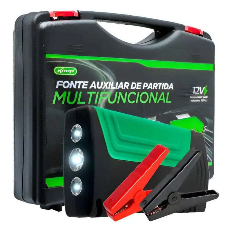 Auxiliar Partida Bateria Veicular Maleta Chupeta Usb Bivolt
