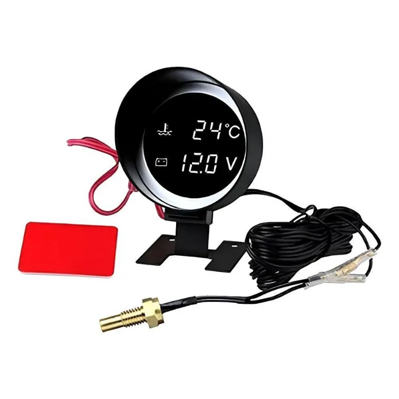 Voltímetro Digit Marcador De Temperatura Automotivo Pro Bran