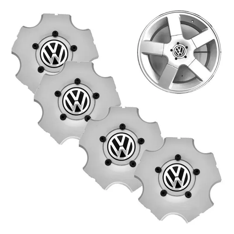 Kit 4 Calota Central Tampa De Roda Vw Saveiro Gol Parati Pra