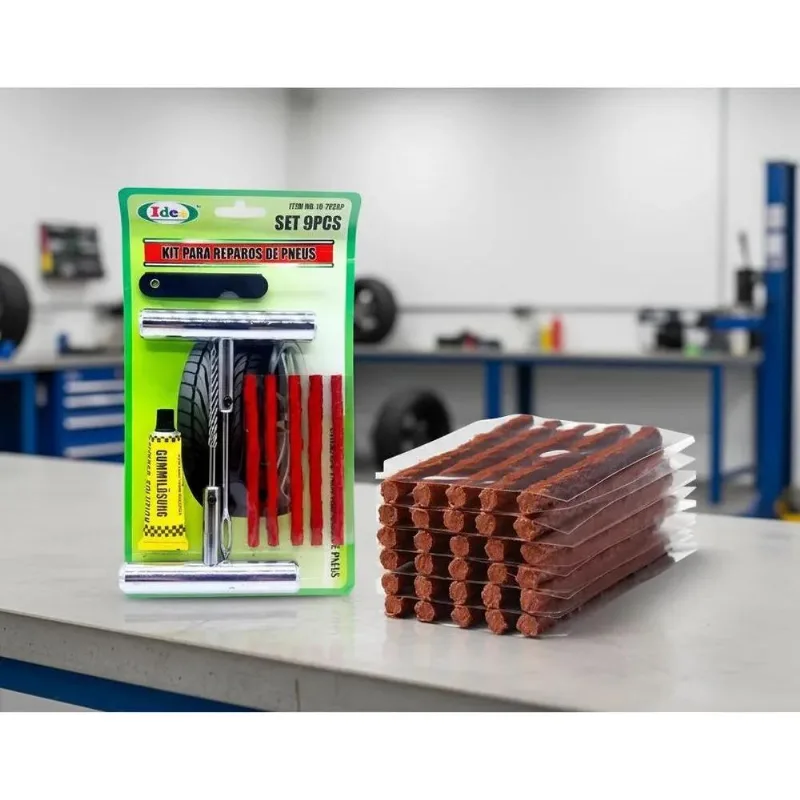 Kit Remendo Pneu S/câmara Reparo Carro Moto + 50 Macarrões