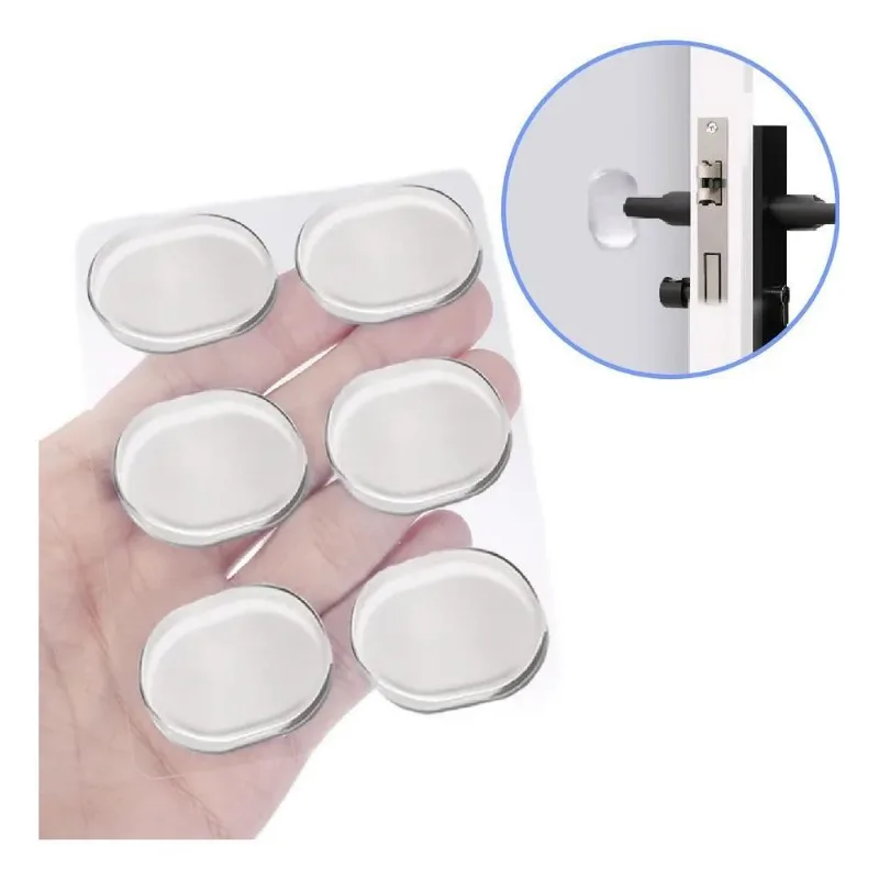 5x 6 Protetor Porta Adesivo Silicone Anti Impacto Parede Mov