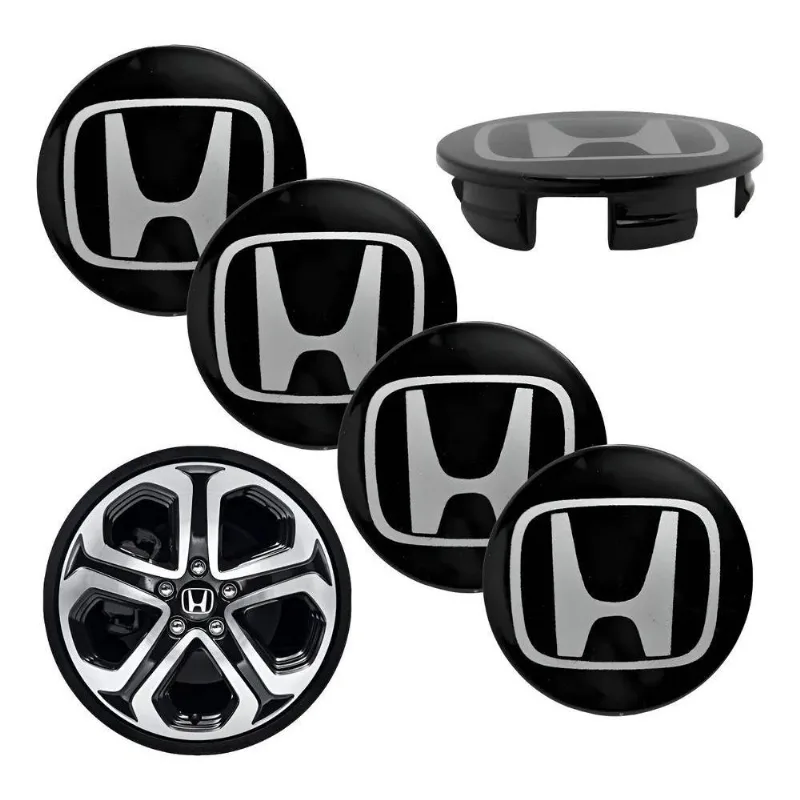 Jg Tampinha Calota Miolo Roda Honda Hrv Crv 6,9cm Preta Nova