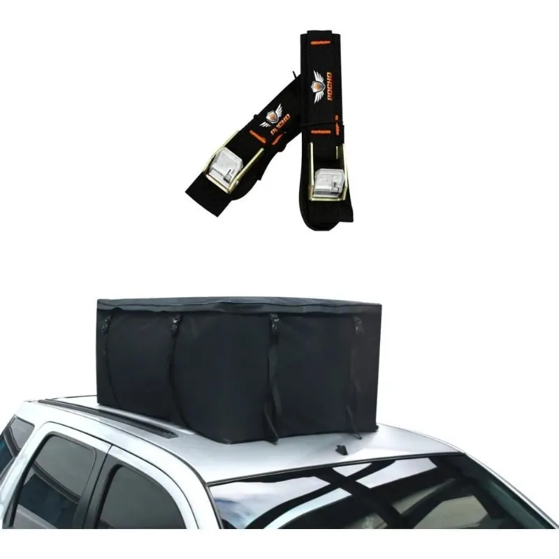Bagageiro Dobrável Maleiro Teto Carro + Cintas Amarrar Carga