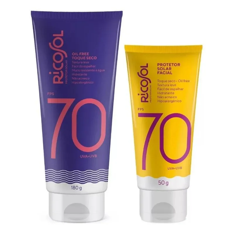 Kit Protetor Solar 180g + Facial 50g De 70 Fps - Ricosol