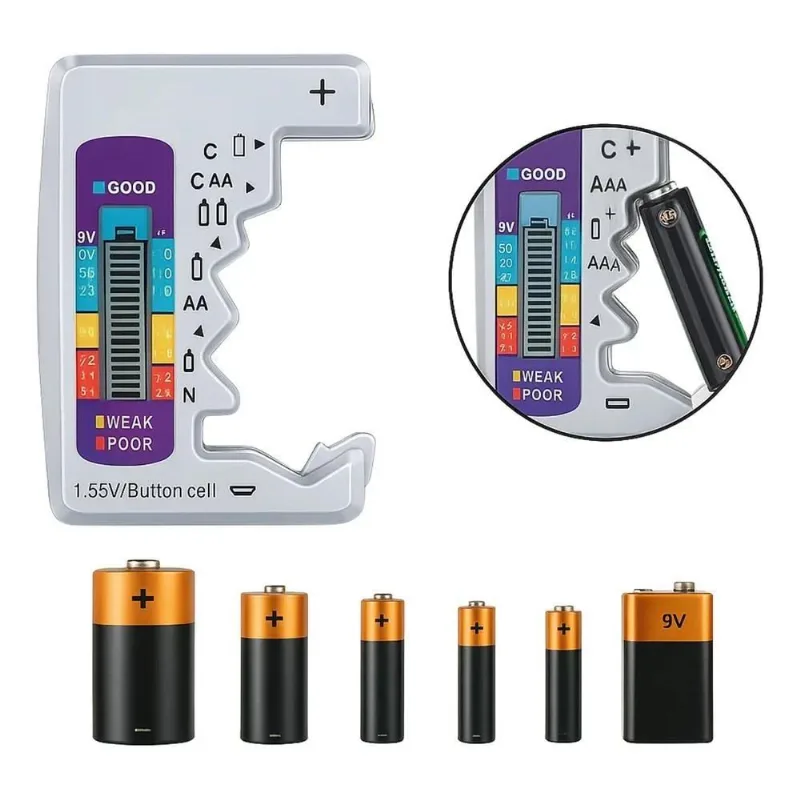5x Testador Medidor Digital Pilha/bateria Testar Voltagem