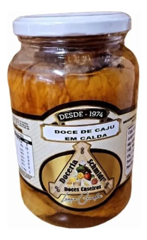 Doce De Caju Artesanal - Doceria Schmidt - Pote 600g - Não Informado