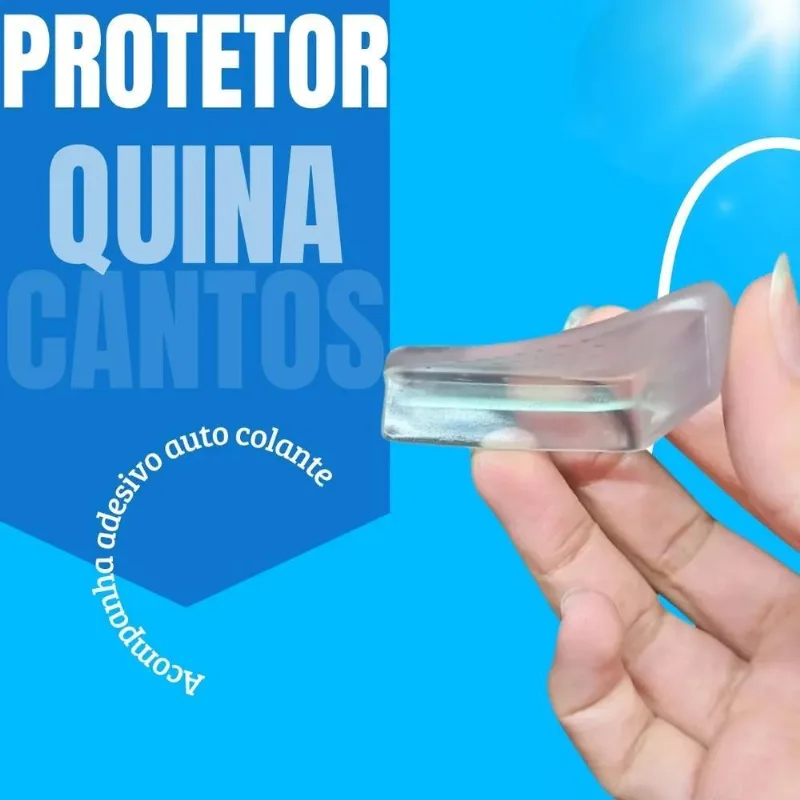 2x Cantoneira De Silicone 4 Unidades Incolor Protetor De Qui