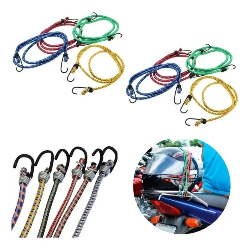 10x Corda Elástico 1,5 Metros Bagageiro Moto Bike Kit 10 Un